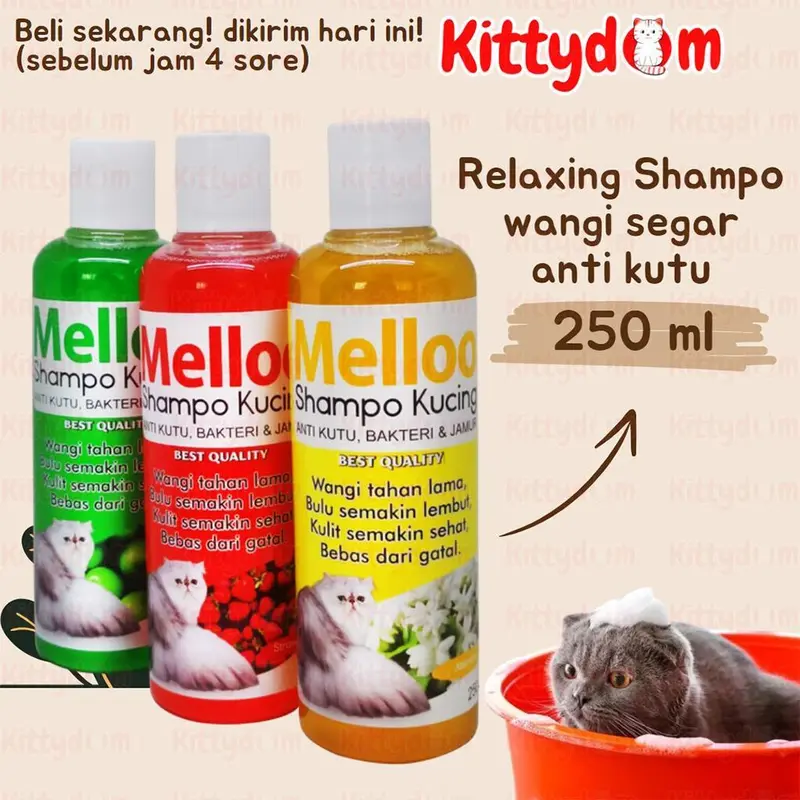KITTYDOM Shampo Melloo Degreser Cat 250ml Shampo Kucing Anjing Kitten Anabul Sampo Anti Rontok Kutu Jamur Pelembut Bulu Anti Fungal Fleas Scabies 0