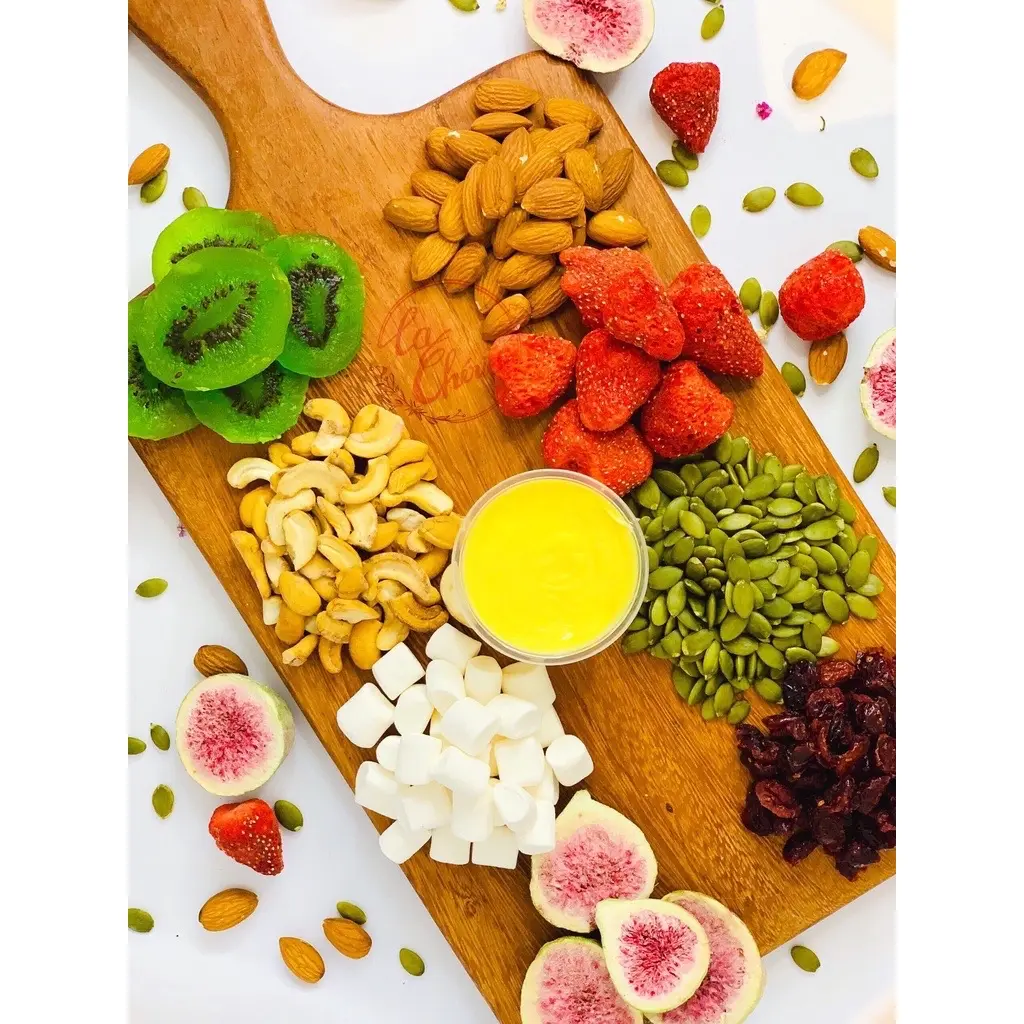 [15 NGUYÊN LIỆU - 60 CHIẾC] Set Nguyên Liệu Làm Kẹo Nougat Hoa Quả ĐẶC BIỆT - Sung Dâu/Dâu/ Sữa Dừa/Xoài Mơ/Bông Tuyết