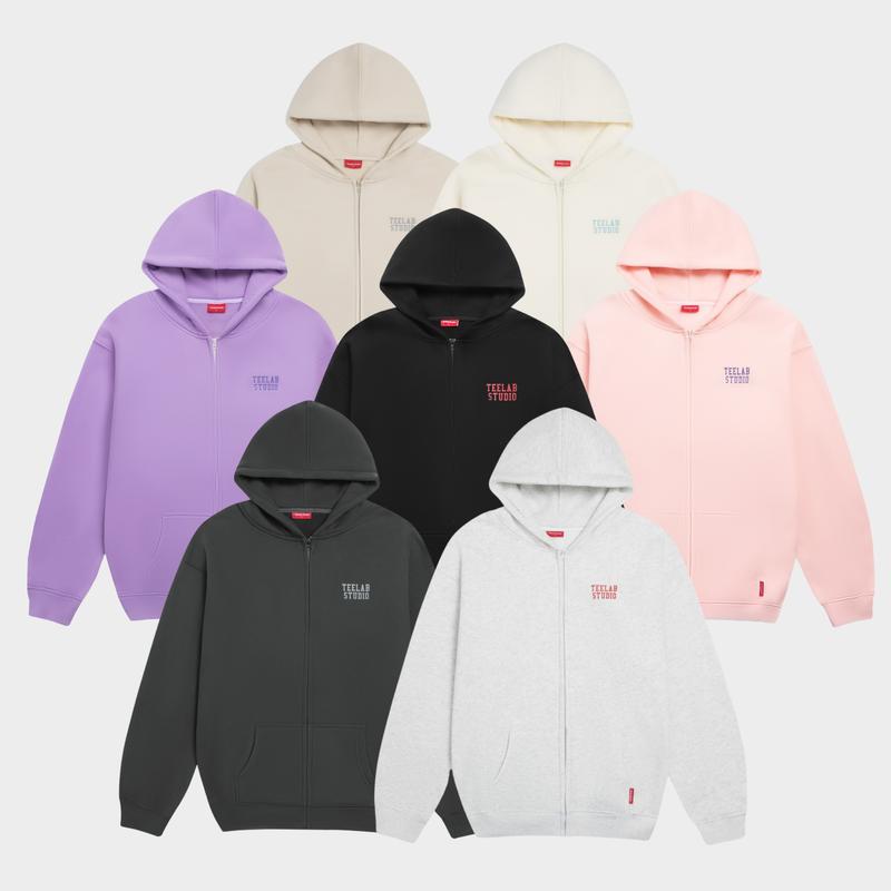 Áo Hoodie Zip Nỉ bông Teelab Basic Logo Form Oversize Unisex Local Brand HD094