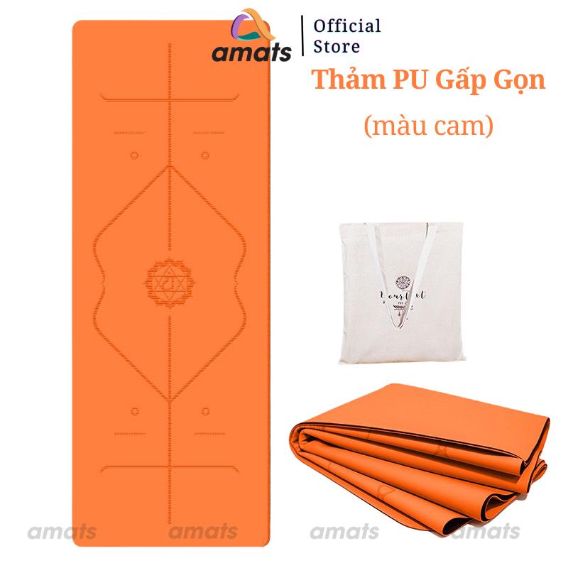 Thảm Yoga Du Lịch Gấp Gọn Xơ Dừa Pu Cao Su 1.5mm Định Tuyến   Tặng Kèm Túi Đựng  Tập Yoga 