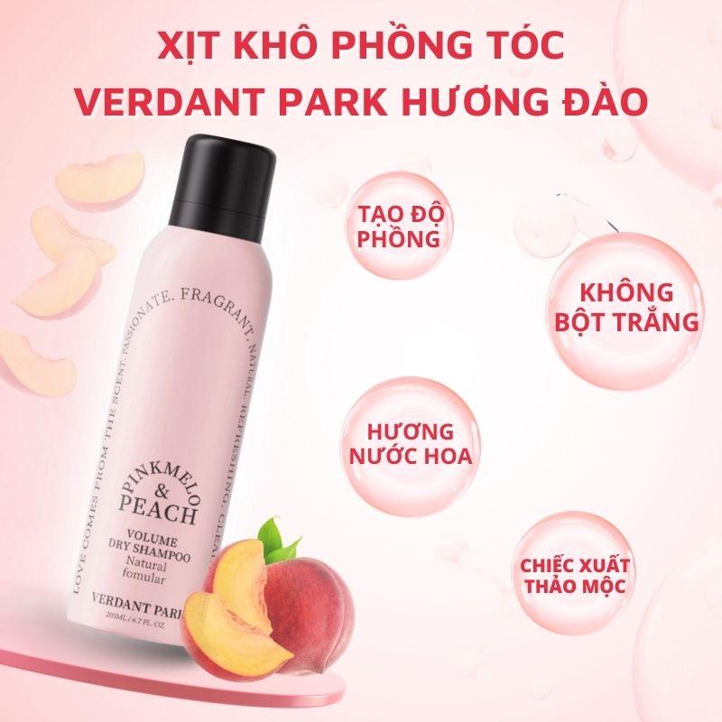 Xịt khô phồng tóc VERDANT PARK dầu gội khô Đào đen hồng Pinkmelo Peach Verdantpark VDPK01 | COSKIN Nữ Women Chăm Sóc Tóc