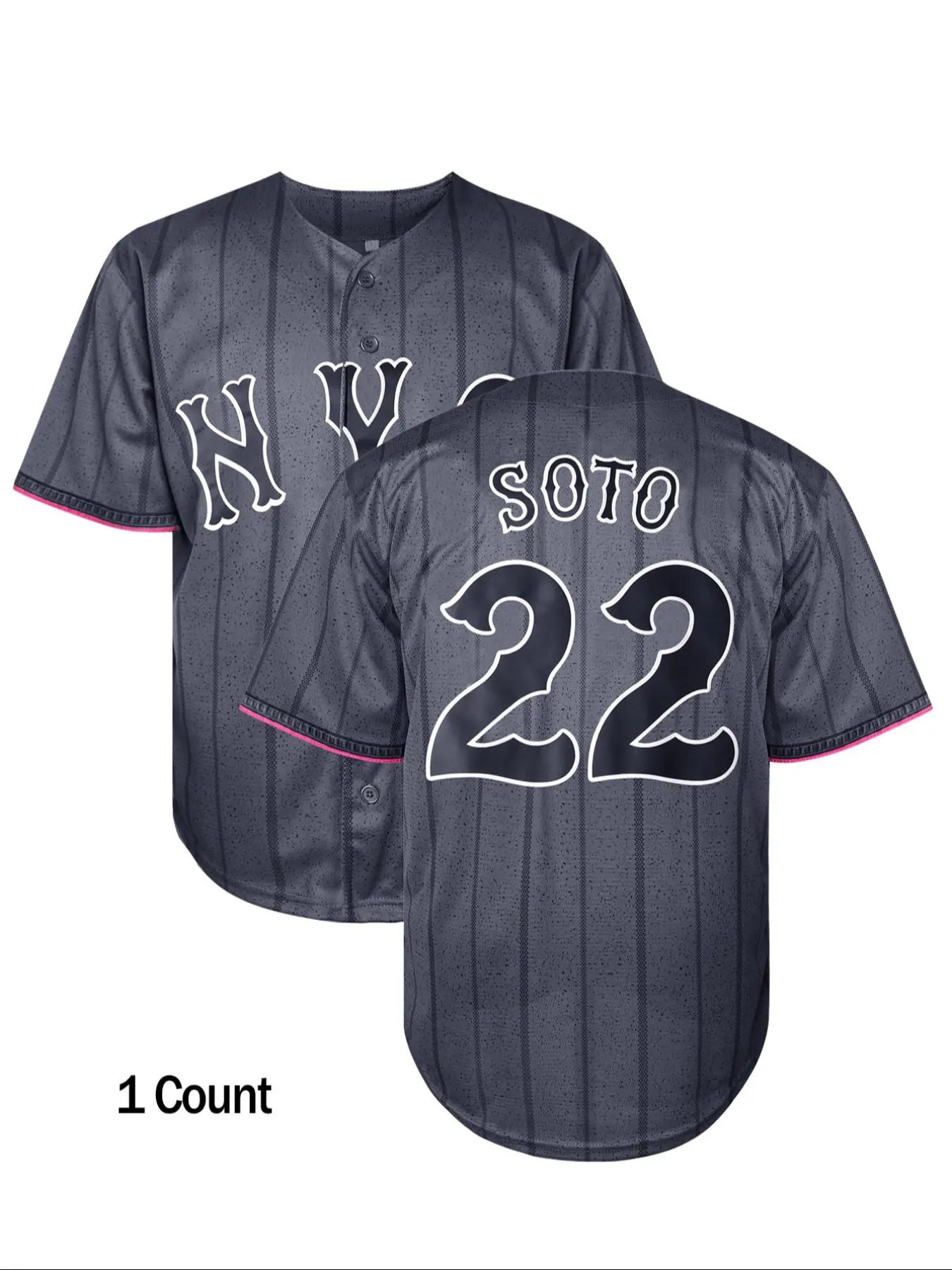 Men's Letter & Number Embroidery Baseball Jersey, Casual Breathable Quick Drying Sports Top for Training Competition, Fashion Men's Sportswear for All Seasons