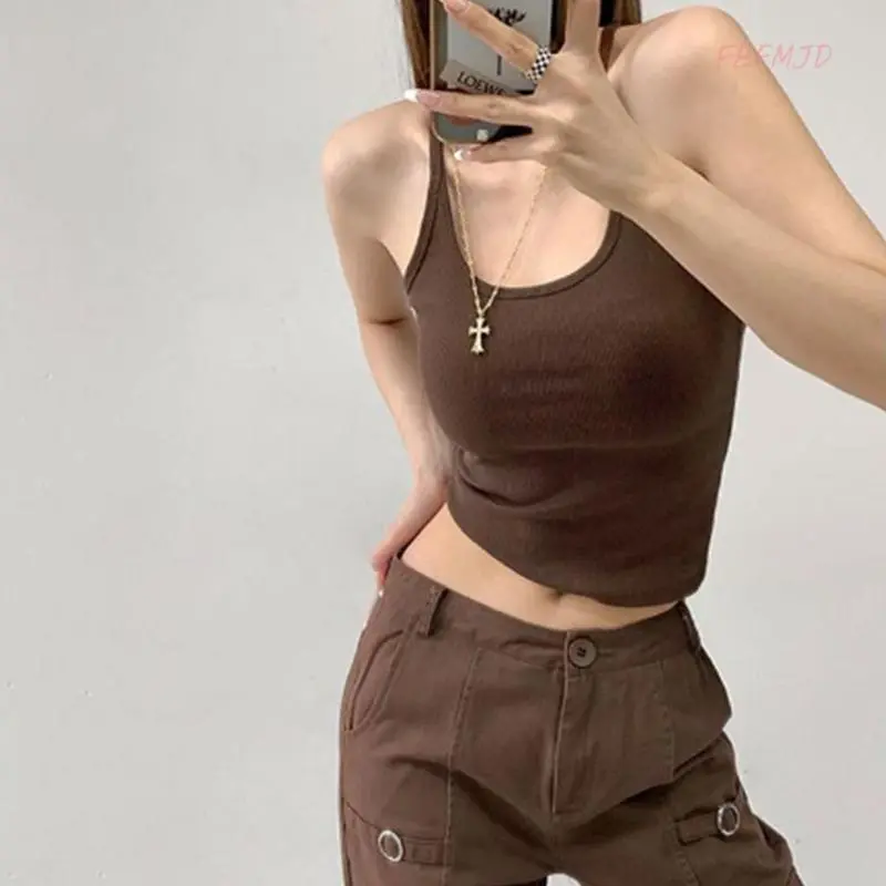 Women Camisole, Sleeveless Tops U Neck SolidFit Summer Vest for Party Club