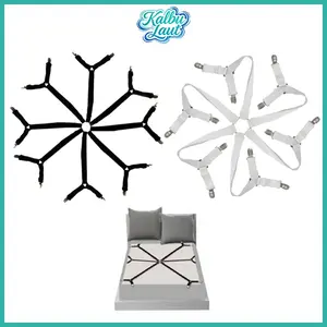 6 Cakar 12 Klip Alat Pengait Sprei Dapat Diatur Anti Geser Penjepit Sprei Untuk Kasur Hotel Rumah