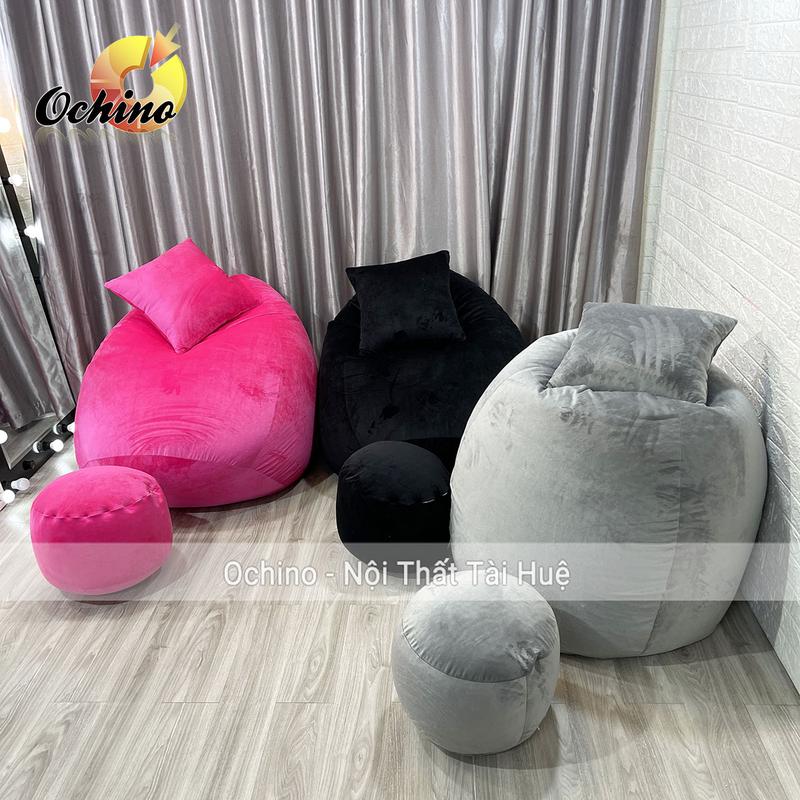 Bộ Ghế Lười Hạt Xốp 1M2-90 Gồm 3 Món Đã Kèm Hạt Xốp Mẫu Trơn Dáng Lê Tiện Lợi (Ảnh Thật Và Video) 1