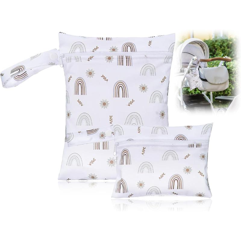 Product Introduction of 2Pcs Cloth Diaper Wet Dry Bags Waterproof Reusable with Zippered Nappy Bag  for Travel, Beach, Stroller, Diapers, 21
