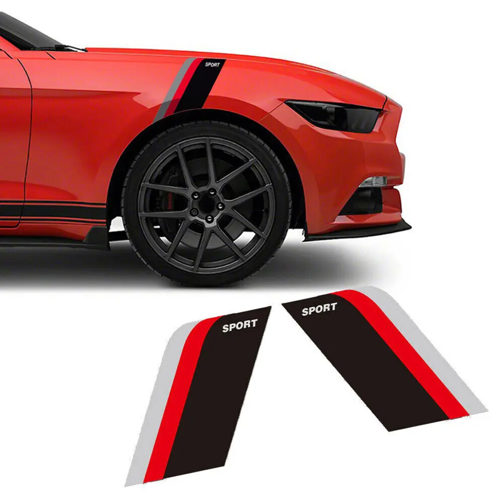 5 5 x 9 7 Car Side Door Fender Racing Sticker Graphic Decal Black/Red ...