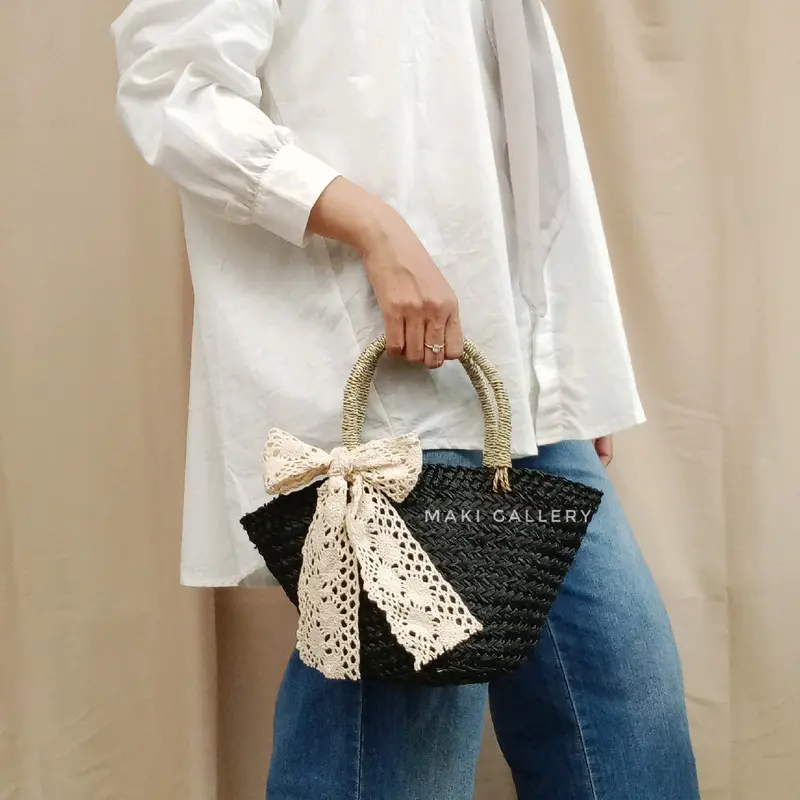 Tas Anyaman Kerajinan Mendong Pandan Pita Renda Etnik Wanita Tradisional Bali Gemma Bag By Maki Gallery Polos Dewasa 2