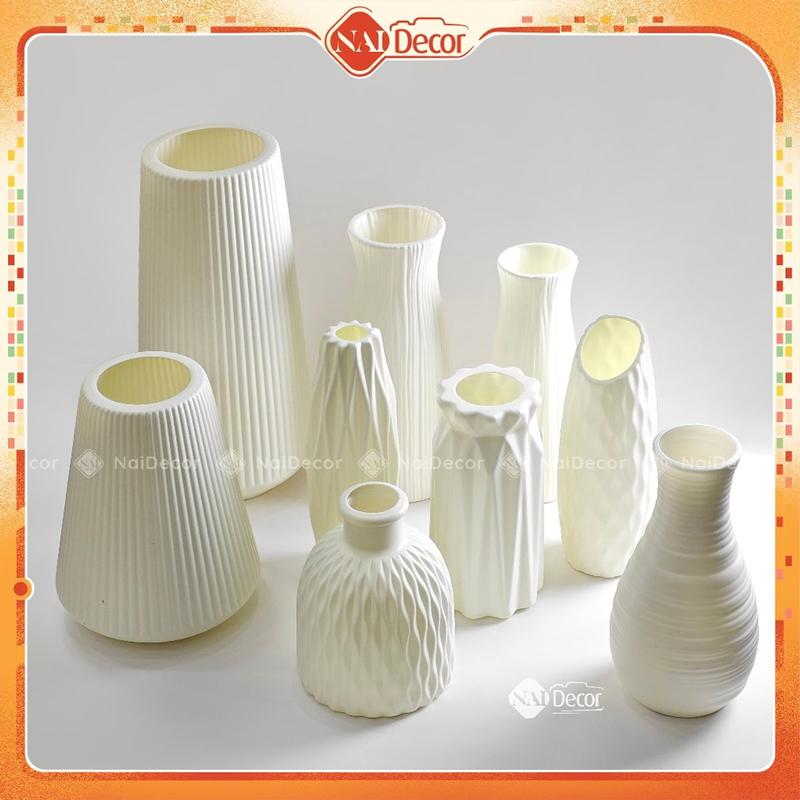 Bình Hoa Nhựa Giả Gốm Nai Decor Sang Trọng, Phong Cách Bắc Âu, Bình Cắm Hoa Decor Nhà Cửa, Lọ Hoa Để Bàn