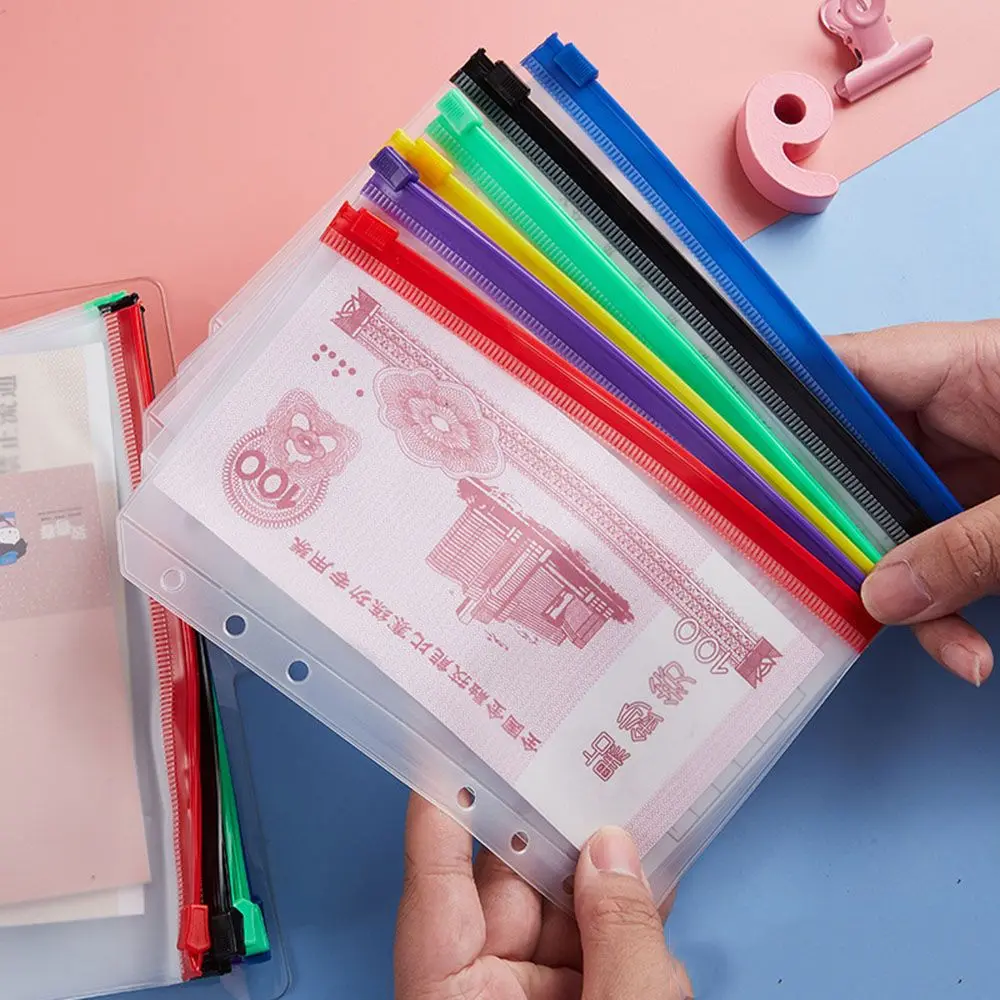 Waterproof Envelopes 6 Ring Pouch Organizers Loose Leaf Bags Notebook Binder Binder Pockets Binder Zipper Folders A5 A6 Size