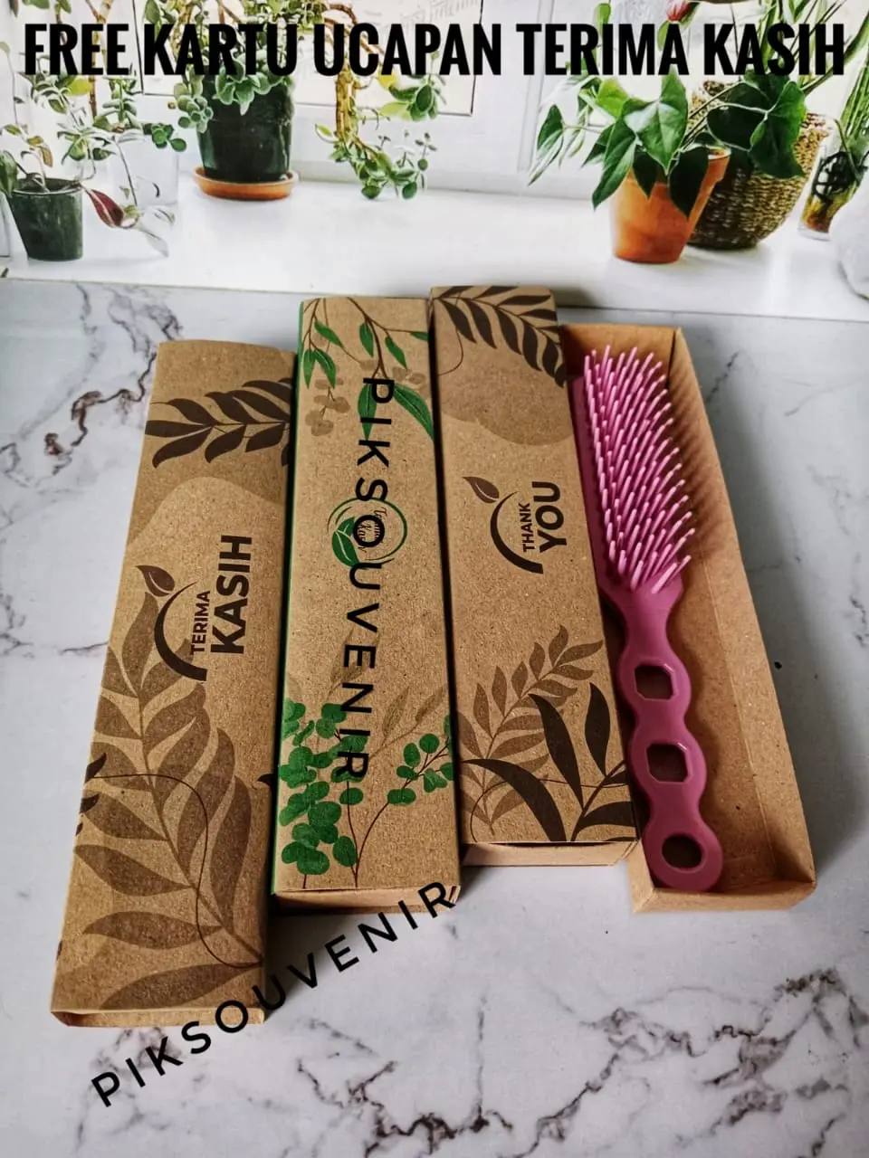 Souvenir 100 Pcs Sisir Sikat Kemasan box slinding rustic Souvernir Hadiah Pernikahan Sovenir Murah