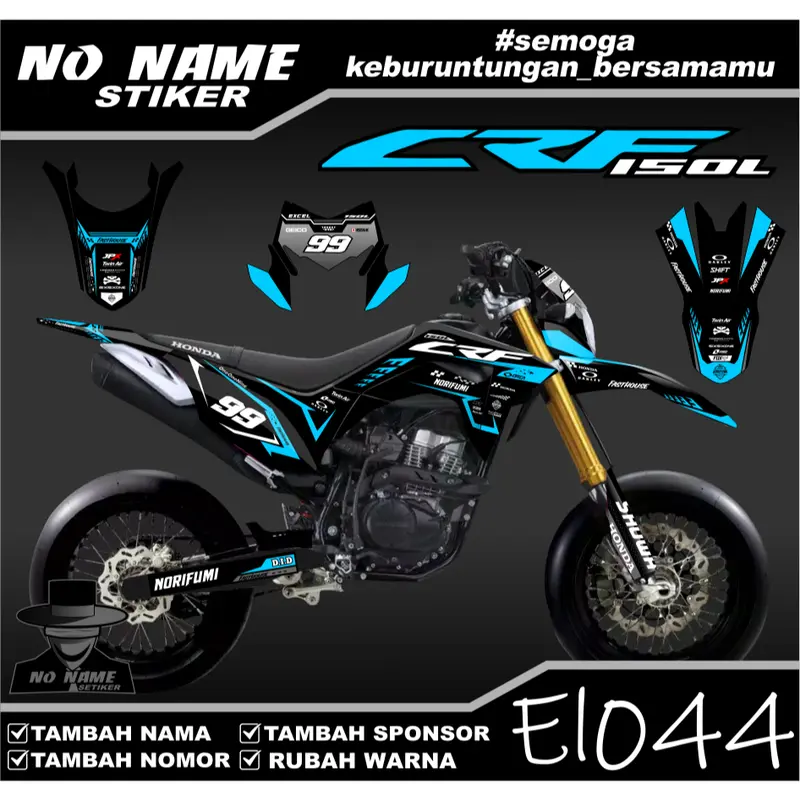 Sticker Setiker Stiker Decal CRF 150 L- (El044) Minimalis Fullbody-Dekal CRF 150 L Trail Supermoto 4