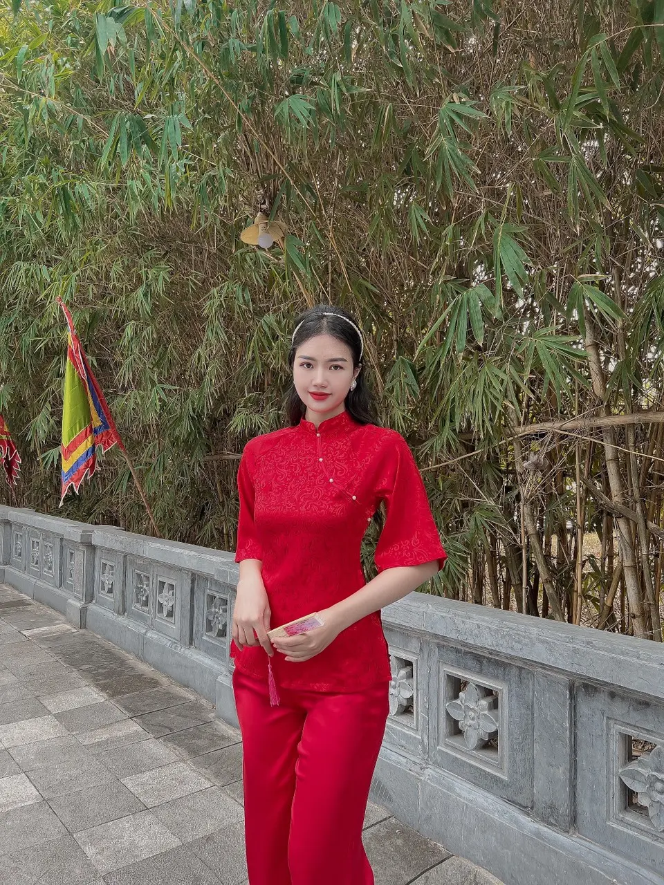 Set Gấm Thanh liễu cổ trụ HG045 - Pháp Phục Đi Chùa [Pháp Phục Huỳnh Gia]