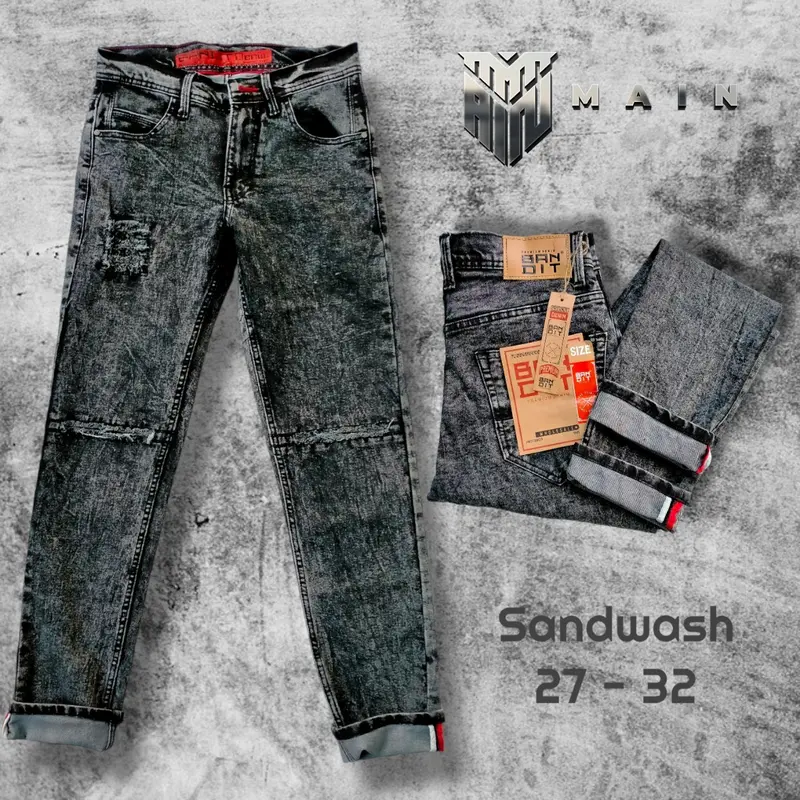 XELLA Celana Jeans Sobek Lutut Pria Jeans Panjang Pria 1