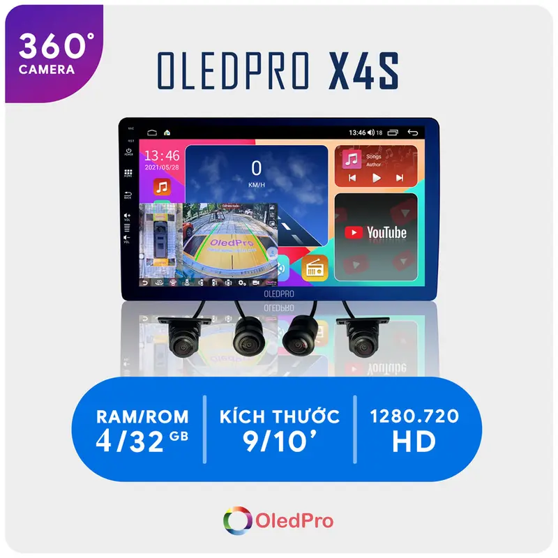 Màn Hình DVD Android Ô Tô OLEDPRO X4s Chính Hãng Tích Hợp Camera 360 2025 0