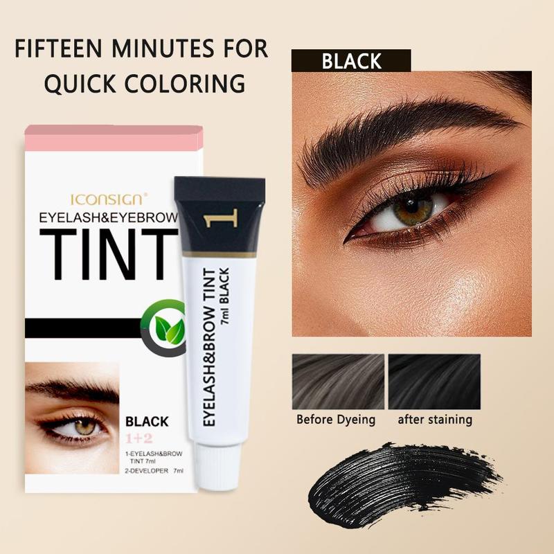 Eyebrow Dye Kit, 1 Set Waterproof Long Lasting Eyebrow & Eyelash Tinted Cream, Eyebrow Makeup Products 4