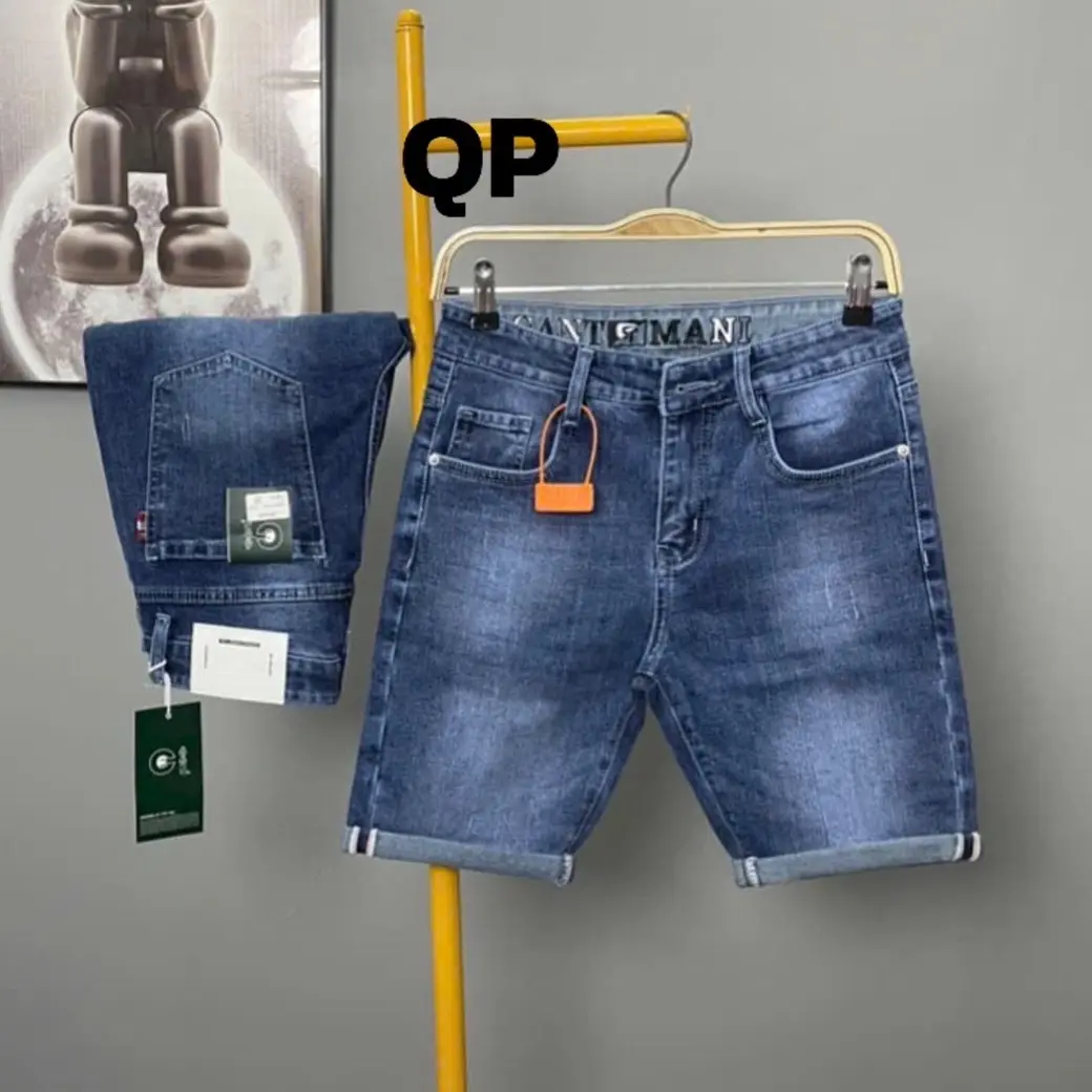 quần short  xanh vừa co giãn tốt Menswear Pants Jean Có Túi