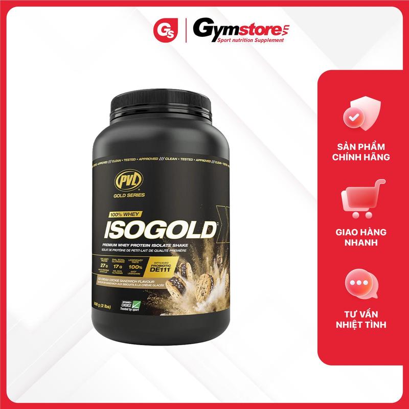 Bột sữa Whey Protein PVL ISO Gold, 2 Lbs (908 gram) - Made in Canada | GYMSTORE