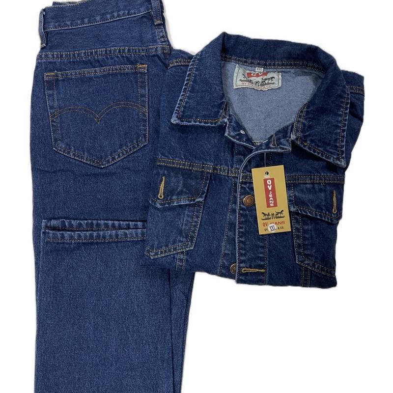  Bộ đồ bò jeans Trung Niên phom đẹp may kĩ vải dày hàng chuẩn Áo Menswear Cotton Pants Jacket Sơ Mi Sơ Mi 