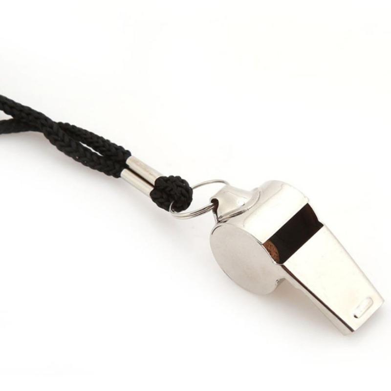 Product Introduction of First Aid Whistle Metal Referee Whistle Fan Whistle with Black Lanyard 15