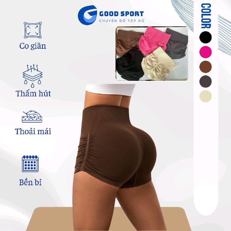 Quần đùi dệt kim CM tập gym yoga nữ Sport Tập Yoga