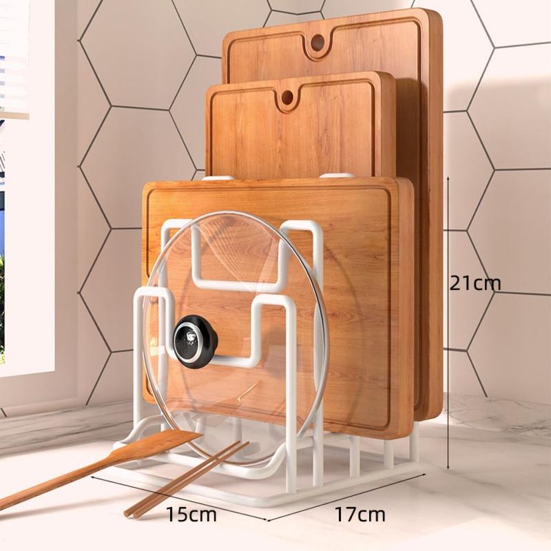 Product Introduction of New Black Cutting Board Rack Metal Household Chopping Board Holder Multilayer Pots Pan Lids Rack Restaurant Home Kitchen 18