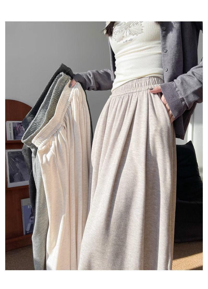 Product Introduction of Women's Skirt Autumn and Winter New A- line Skirt Small Elastic High Waist Drooping Skirt Design Slim Ins Fashion 20