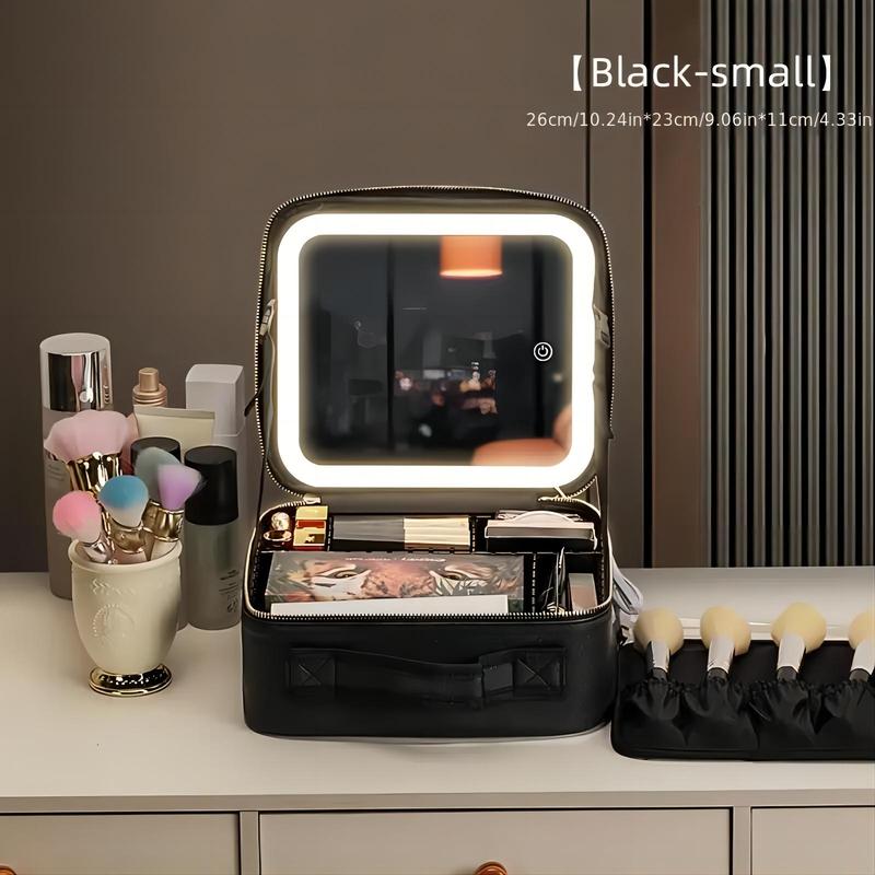 Product Introduction of Portable Makeup Bag with Full Screen Mirror, Large Capacity Cosmetic Storage Bag, Summer Cosmetic Gift for Women, Professional Travel Makeup Organizer 8
