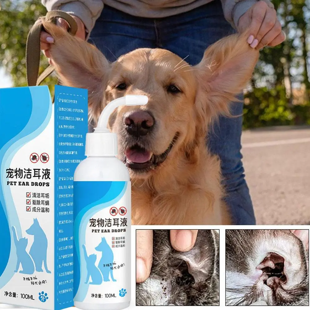 Dung Dịch Vệ Sinh Tai Cho Thú Cưng, Nhỏ Tai, Để Loại Bỏ Ký Sinh Trùng Tai, Chăm Sóc, Thích Hợp Cho Tai Ve Cho Thú Cưng, Rửa Tai Cho Chó, Dạng Nhỏ Giọt, G5D4