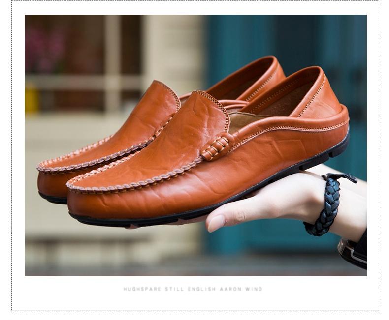 Product Introduction of DEKABR Comfortable Handmade Leather Shoes Casual Men's Flats Design Man Driving Shoes Soft Bottom Leather Men Shoes Size 38-47 42