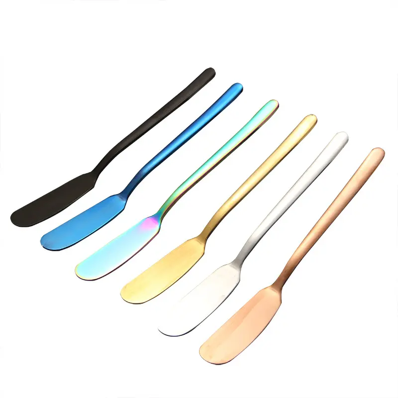 1/2pcs 304 Stainless Steel Long Handle Butter Knife with Jam and Butter