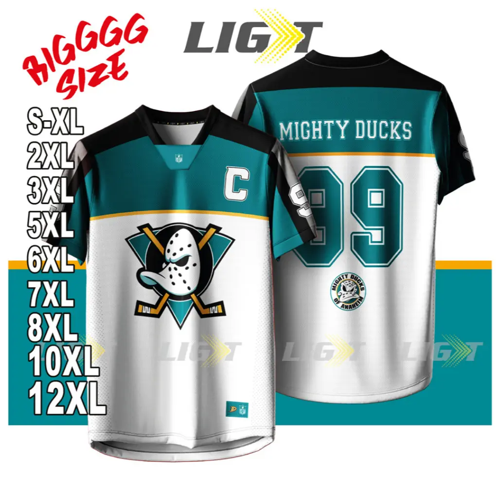 Premium NFL MIGHT DUCKS Jersey Special Edition Ice Hockey Sport Baju Besar Oversized
