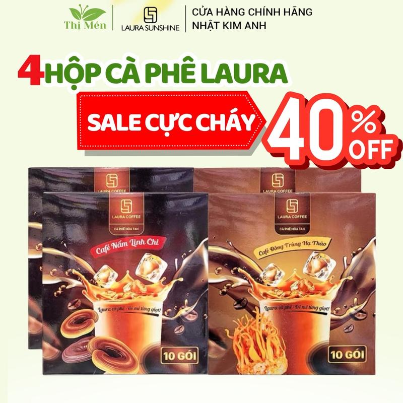 SIÊU SALE 4HỘP Cà Phê Laura Nhật Kim Anh Linh Chi + Đông Trùng
