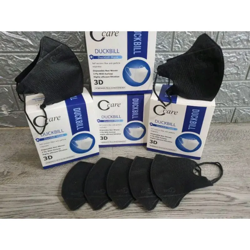 Masker duckbill hitam Polos