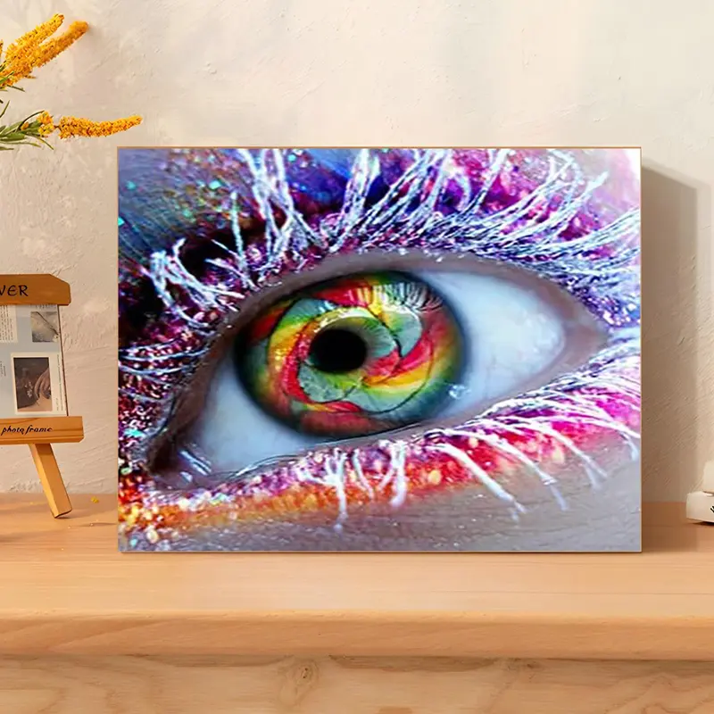 Colorful Eye Pattern DIY Painting by Numbers Kit, 1 Set DIY Paint by Numbers Kit without Frame, Wall Art Decor for Home Living Room Bedroom 6