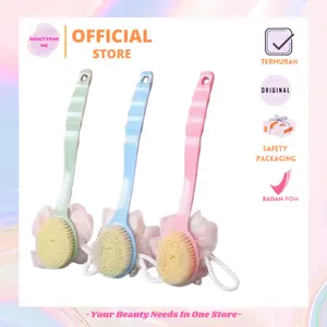 Glamersbeauty / Sikat Punggung Mandi Spons Dua sisi / Sikat Gosok Pembersih Badan / Alat Mandi / Body Massage Busa Tempat
