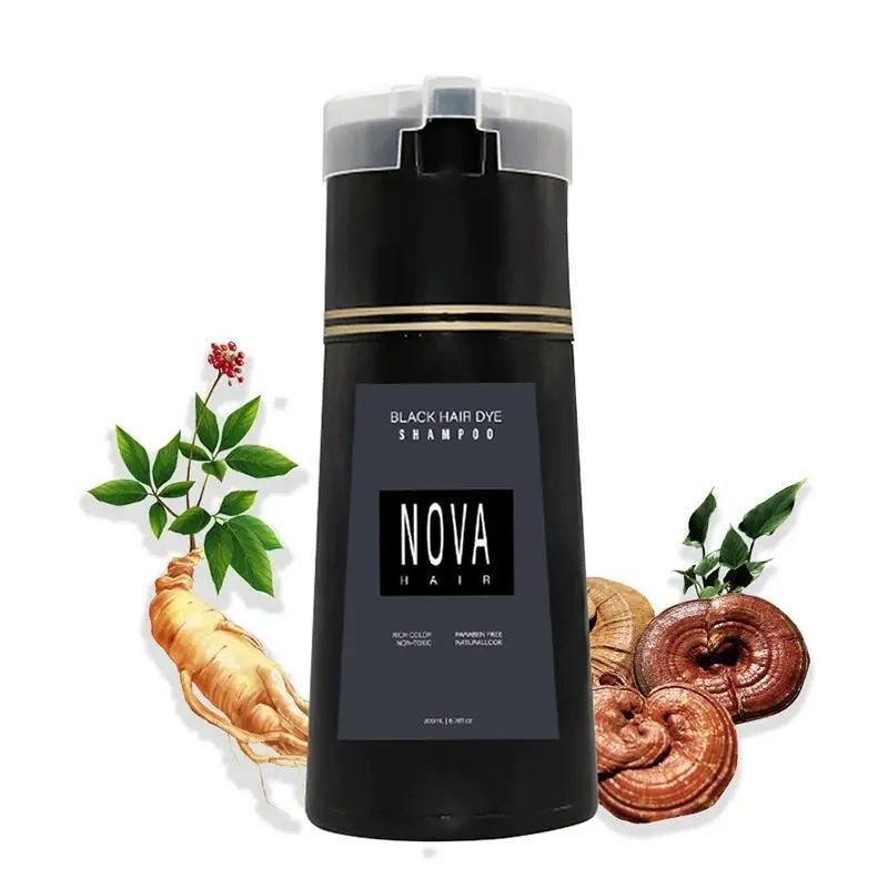 Nova Hair Dye Shampoo Nova Hair Instant Dye Shampoo Hair Dye for Gray Hair Coverage For Women and Men black  shampoo herbal  hair Haircare Dark Brown