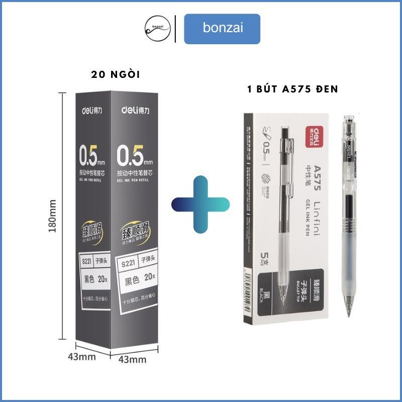 COMBO 20 Ngòi Deli Tặng Ngay 1 Bút A575 Đen (Hàng Chính Hãng)