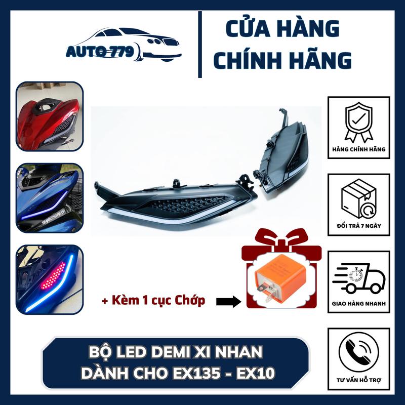 Đèn Demi led Lưới Tổ Ong Dành Cho Exciter 135/LC 135 / 50CC Giắc Cắm Theo Xe Không Cần Độ Chế, Chỉnh Màu Bằng App