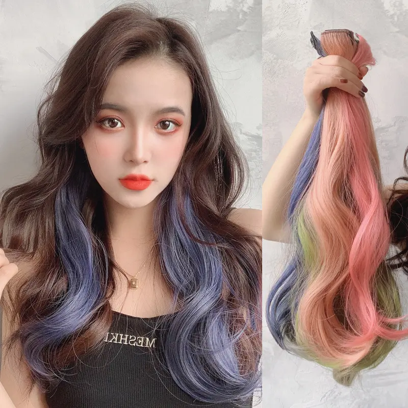 Hair Clip Curly Color Rambut Palsu Keriting Panjang 55cm Cat Rambut Pewarna / MC