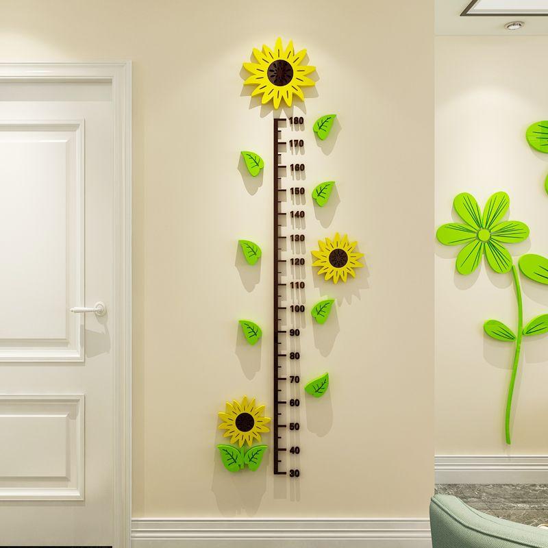 3d Height Wall Stickers Baby Height Ruler Removable Children's Room Decoration Self-Adhesive Acrylic Stickers 2