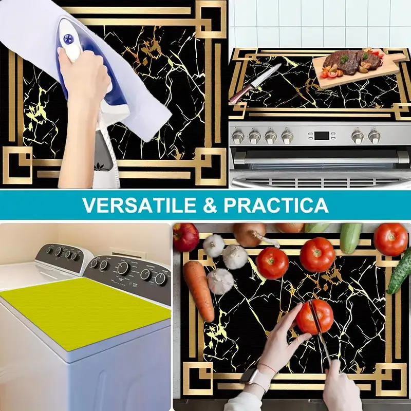 Luxury Style Kitchen Countertop Mat, Non-slip Dust-proof Kitchen Countertop Mat, Kitchen Decor Supplies for Table, Stove, Washer, Fridge, Dishwasher 7