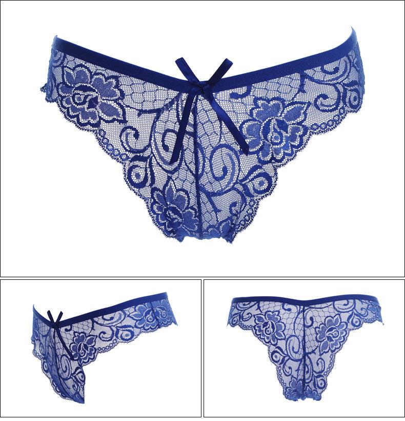 Product Introduction of Sexy Ladies Panties Seduction Lace Low Waist Transparent Seamless Underwear Women's Hollow Lace Underwear T-Back Head Womenswear Comfort Lady Innerwear 21