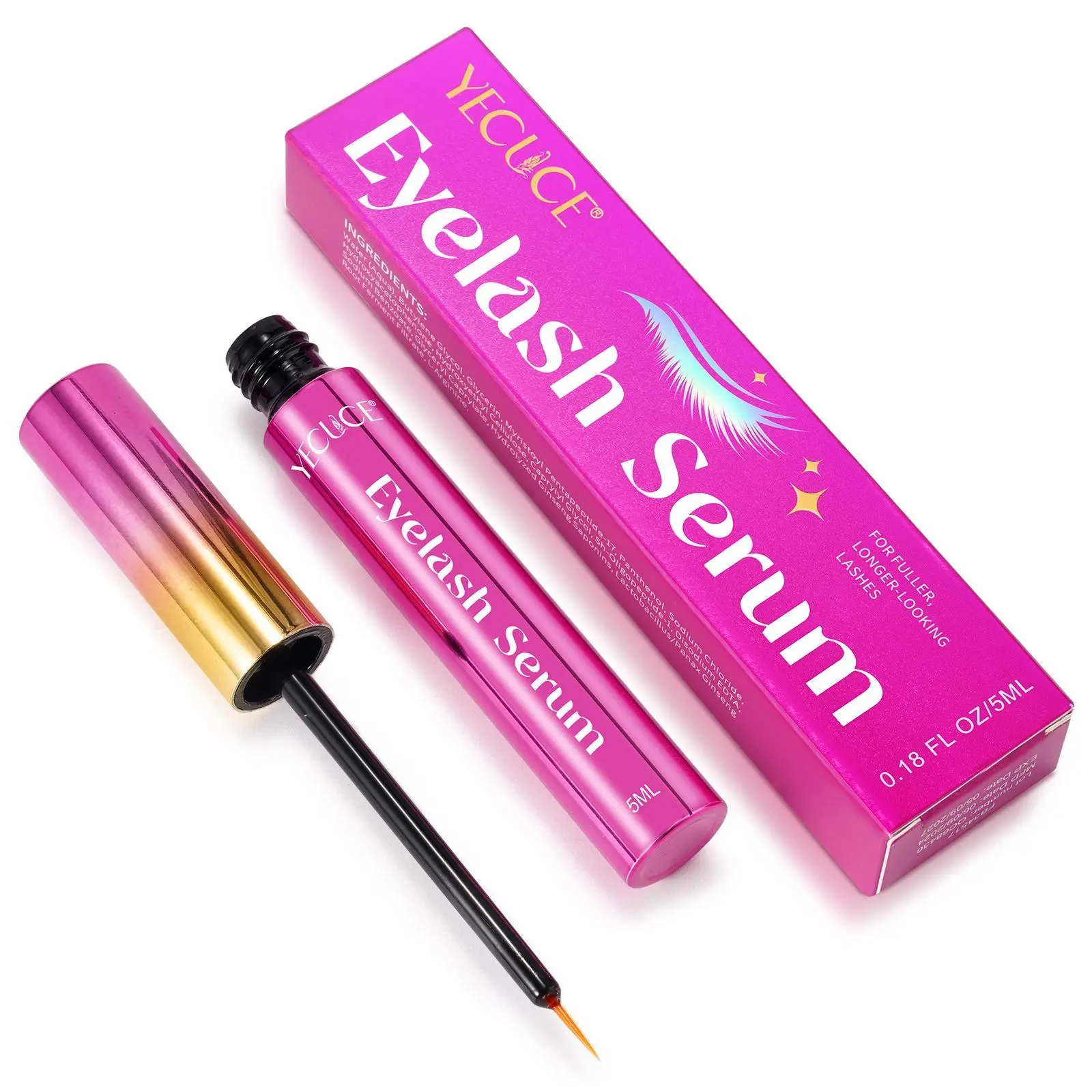 Gentle Natural Eyelash Care Serum, Natural Eyelash Extensions Serum, Nourishing Eye Makeup Product for Women & Girls