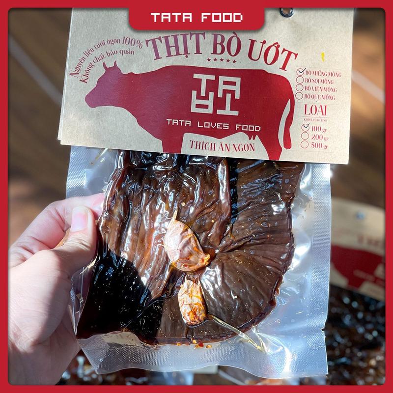 Khô bò miếng ướt cháy tỏi 100g TATA Food đồ ăn vặt Hà Nội BMU1