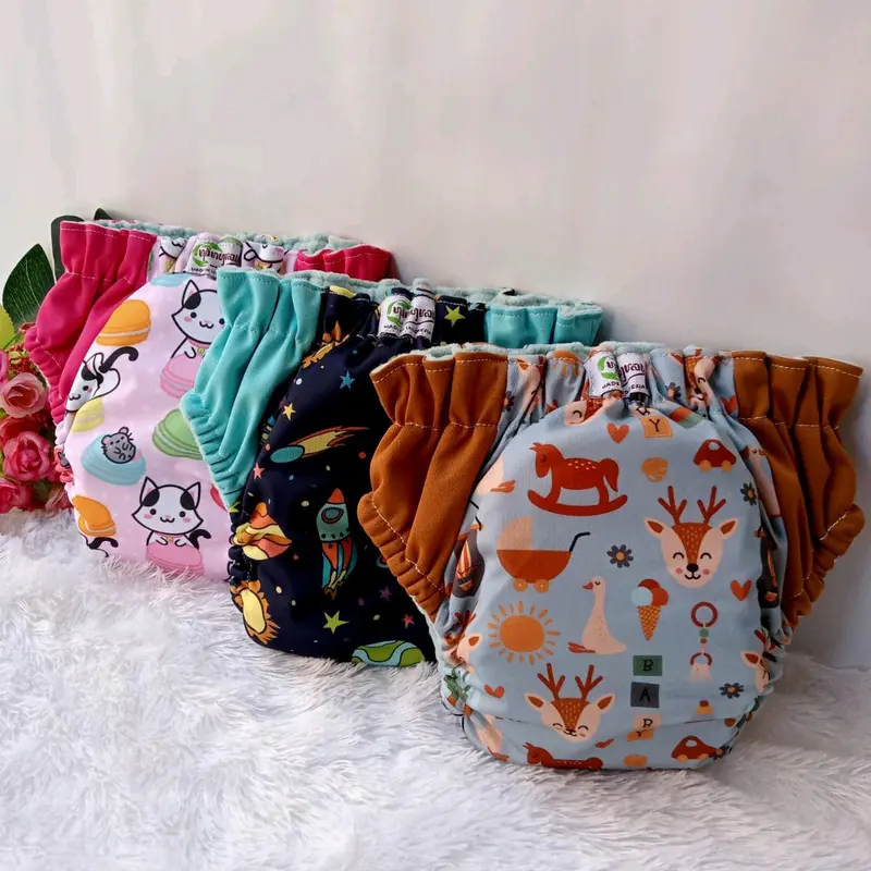 Paket hemat clodi ningrat 3 pcs aio reguler 1 lerak batang tipe celana bb 5-15 kg 1