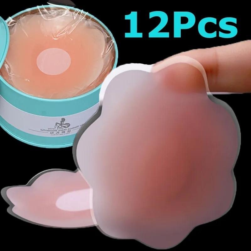 Product Introduction of Self Adhesive Silicone Nipple Cover / Reusable Breast Petals Lift Invisible Pasties Bra /Invisible Nipple Pasties Stickers with Box 43