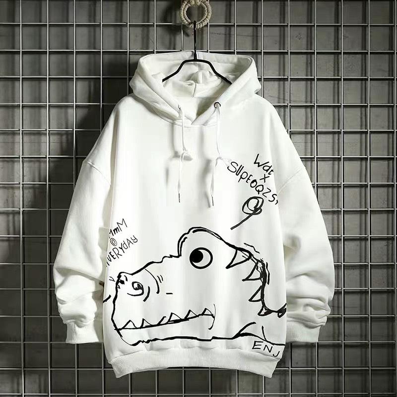 Áo Khoác Nỉ Hoddie 1 Lớp In Hình Khủng Long Thiết Kế Cute Thời Trang Hàn Quốc Nam Menswear Hoodie Dài Tay Đen Tay Dài Shirt hoodie rex áo hoodie spiderman zip áo hoodie nụ hôn