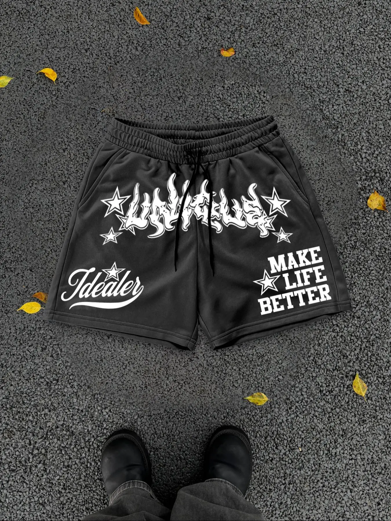 Men's Letter Print Pocket Shorts, Casual Comfy Breathable Drawstring Waist Shorts for Summer, Men's Bottoms for Daily Wear
