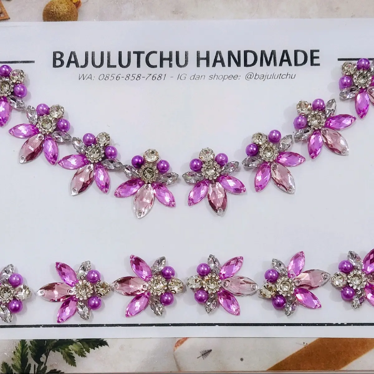 Payet rangkai per 1 pcs ungu Lilac lavender leher pinggang
